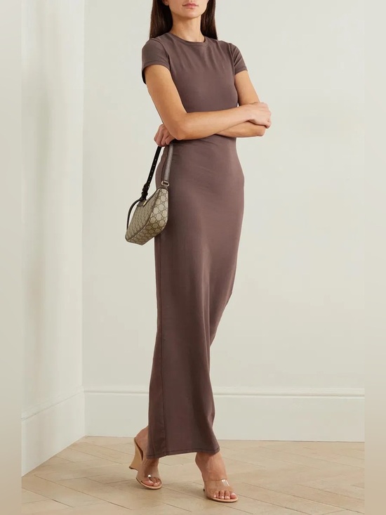 SKIMS Dresses & Skirts - Skims Vintage T-Shirt Long Maxi Dress chocolate brown